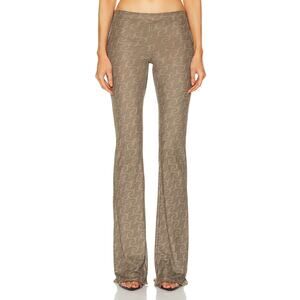 Jade Cropper Flared Green Wilted Flowers Trousers Size M